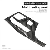 BMW G30 G31 G38 5 Series & G32 6 Series GT Dry Carbon Fiber Multimedia Control Panel Trim Cover Interior Overlay 2018-2022