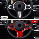 BMW G20 G29 Steering Wheel Carbon Fiber Trim Cover, Dry Carbon Fiber Interior Overlay Compatible With 3 Series G20 Z4 G29