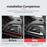 BMW 1 Series F20 F21 RHD Interior Air Vent Trim Cover Real Dry Carbon Fiber Dashboard Vent Overlay Gloss Black Red Finish