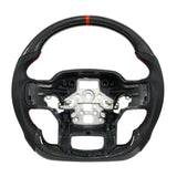 Volante de fibra de carbono para Ford F-150 (2021-2024) | Reemplazo directo | Volante personalizado | Fibra de carbono | Agarre mejorado, rendimiento ligero y mejora deportiva del interior