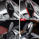 BMW Carbon Fiber Gear Shift Trim Cover 5 6 7 Series X3 X4 Interior Shifter Sticker Compatible 2016-2020