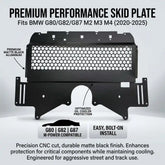 Aluminum Engine Undertray Skid Plate for BMW G80 G82 G87 M2 M3 M4 2020-2025 Matte Black Bolt-On