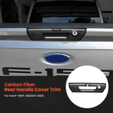 Ford F-150 F-250 2021-2025 Dry Carbon Fiber Tailgate Handle Cover Trim Gloss Black Red Overlay Exterior Styling Accessory