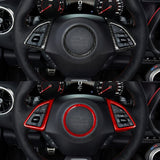 Carbon Fiber Steering Wheel & Airbag Chrome Delete Covers for Camaro (2016–2024)