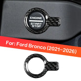 Ford Bronco 2021-2025 Dry Carbon Fiber Start Stop Button Trim Cover Interior Ignition Switch Frame Overlay