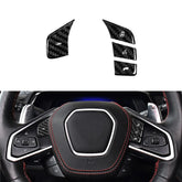 Corvette C8 Real Carbon Fiber Steering Wheel Button Covers (2020–2024)