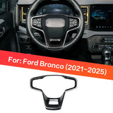 Ford Bronco 2021-2025 Dry Carbon Fiber Steering Wheel Center Trim Interior Overlay Cover Compatible With Bronco Interior Styling Upgrade