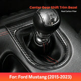 Ford Mustang 2015-2023 Manual Carbon Fiber Shift Surround Trim Cover Interior Overlay Compatible With Manual Transmission Models