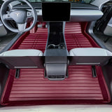 Handcrafted Leather Floor Mats for Tesla Model 3, 2017–2023 | Custom 5-Seat Full Set