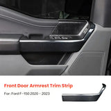 Ford F150 F250 2021-2025 Front Door Panel Trim Cover Real Dry Carbon Fiber Interior Overlay Compatible With Ford Interior Styling