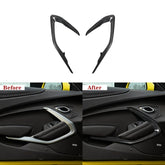 Real Carbon Fiber Door Panel Chrome Trim Cover for 2016–2024 Chevy Camaro