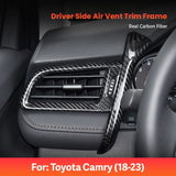 Dry Carbon Fiber Driver Side AC Vent Trim Cover Compatible With Toyota Camry 2018-2023 Interior Air Outlet Overlay Trim