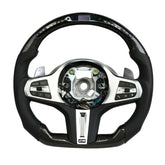 LED Carbon Fiber Performance Steering Wheel with RPM Display – Fits BMW G-Series Pre-LCI 1/2/3/4/5/6/7/8 Series, Z4, X3–X7, and M Models