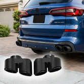 BMW G05 G06 G07 Quad Exhaust Tips Carbon Fiber Stainless Steel Bolt-On Tailpipe Upgrade for X5 X6 X7 2019+