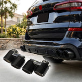 Carbon Fiber Quad Exhaust Tips for BMW X5 X6 X7 G05 G06 G07 2019+ Stainless Steel Bolt-On Exhaust Tailpipe Covers