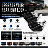 Carbon Fiber Y-Type Dual Exhaust Tip 2.5"–3.5" Adjustable Inlet | Bolt-On Performance Exhaust Trim