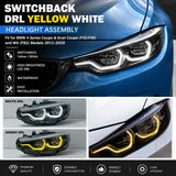 LED Headlight Assembly For BMW 4 Series Coupe & Gran Coupe (F32/F36) and M4 (F82) Models 2013-2020 Switchback DRL Yellow White