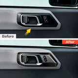 Ford Bronco 2021-2026 Dry Carbon Fiber Interior Door Handle Trim Cover Front & Rear Pull Overlay Compatible With SUV