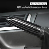 Ford Mustang 2010-2014 Dry Carbon Fiber Handbrake Cover Replacement Interior Trim Gloss Black Red Fit