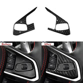 Corvette C8 Real Carbon Fiber Steering Wheel Button Trim Cover (2020–2024)
