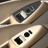 Carbon Fiber Window & Door Switch Trim Overlay (4pcs) for Corvette C6 (2005–2013)