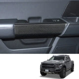 Ford F-150 F-250 2022-2023 Dry Carbon Fiber Rear Door Armrest Trim Cover Interior Door Handle Overlay