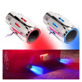 63mm Stainless Steel LED Exhaust Tip with Flame Light, Universal 2.5 Inch Clamp-On Muffler Tail Pipe Extension