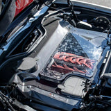 Carbon Fiber Engine Bay Cover with See-Through Glass for Corvette C8 Convertible (2020–Present)