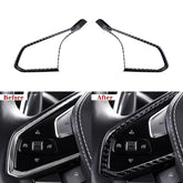 Corvette C8 Real Carbon Fiber Steering Wheel Chrome Trim Delete Covers (2020–2024)