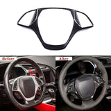 Carbon Fiber Steering Wheel Button Trim Cover for Corvette C7 (2014–2019)