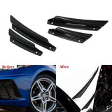 Carbon Fiber Front Bumper Canards – 4pcs Set for Corvette C8 (2020–Present)