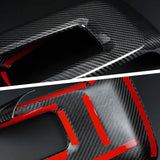 Dry Carbon Fiber Side Mirror Cover Caps Compatible With Ford F-150 2021-2024 Exterior Mirror Overlay Trim Gloss Black Red