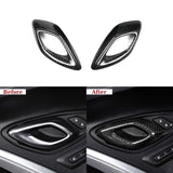 Cubiertas de fibra de carbono para eliminar el cromo de las manijas interiores de las puertas para Chevy Camaro (2016-2024)