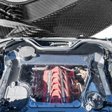 Carbon Fiber Engine Bay Cover with See-Through Glass for Corvette C8 Convertible (2020–Present)