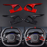 Corvette C8 Real Carbon Fiber Steering Wheel Button Trim Cover (2020–2024)