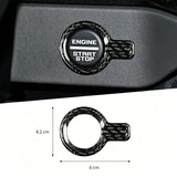 Ford Bronco 2021-2025 Dry Carbon Fiber Start Stop Button Trim Cover Interior Ignition Switch Frame Overlay