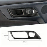 Ford Mustang 2015-2023 Dry Carbon Fiber Interior Door Handle Frame Trim Cover Left & Right Overlay Set