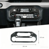 Dry Carbon Fiber Interior Multimedia Button Panel Trim Cover Compatible With Ford Bronco 2021-2026 Center Console Overlay Accessory