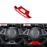 Carbon Fiber Lower Steering Wheel Emblem Trim Cover for Chevy Camaro (2016–2024)