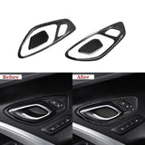 Cubiertas de moldura de manija de puerta interior de fibra de carbono para Chevy Camaro (2016-2024)