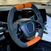 Volante Personalizado Corvette C8 - Alcantara Completo / Fibra de Carbono / LED Galaxia