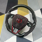 Volante Toyota _ Volante personalizado de fibra de carbono para Camry, Avalon, Corolla, RAV4 y Levin - sin LED