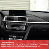 BMW 3 Series 4 Series F30 F32 Carbon Fiber Center Console Dashboard Interior Trim Panel Cover Compatible With F30 F31 F34 F32 F33 F36 LCI
