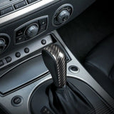 BMW E90 E91 E60 E85 E86 E53 Dry Carbon Fiber Gear Shift Knob Cover Interior Trim Overlay