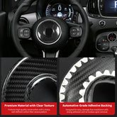 Real Dry Carbon Fiber Steering Wheel Center Trim Cover for Fiat 500 2008-2023 Interior Decoration Overlay