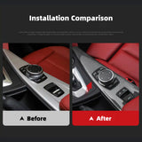 BMW F33 F83 M4 Dry Carbon Fiber Multimedia Panel Interior Trim Cover Gloss Finish Adhesive Overlay Compatible With F33 F83 M4