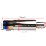 Universal 51mm Stainless Steel Straight-Through Exhaust Muffler Rear Exhaust Tip 89mm Outlet 102mm Body 375mm Length