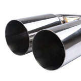 Y-Type Dual Outlet Stainless Steel Exhaust Tip 63mm Inlet Weld-On Double Exhaust Pipe 76-102mm Universal Fit