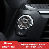 BMW F20 F30 F10 G30 G38 Carbon Fiber Start Stop Button Trim Cover Dry Carbon Interior Overlay Compatible With F & G Series