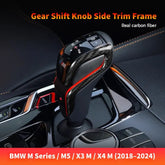 BMW M Series Carbon Fiber Gear Shift Knob Trim Cover Interior Overlay M5 X3M X4M 2018-2024 Dry Carbon Fit Custom Interior Styling